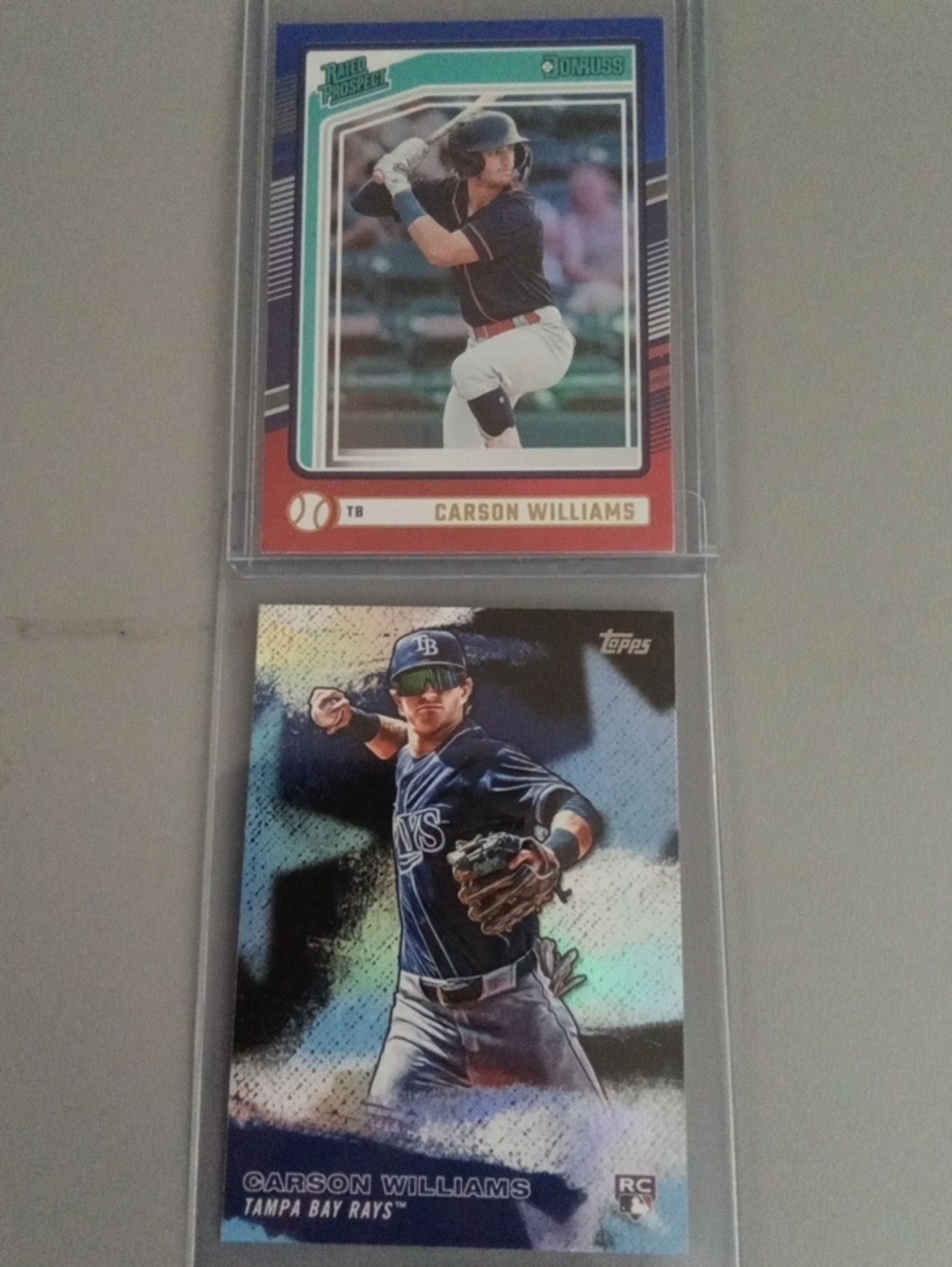 Carson Williams Rc Baseball Trading Card Lot - Blue Accent